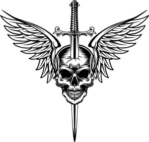 Tattoo People Skull Wings Sword inngz